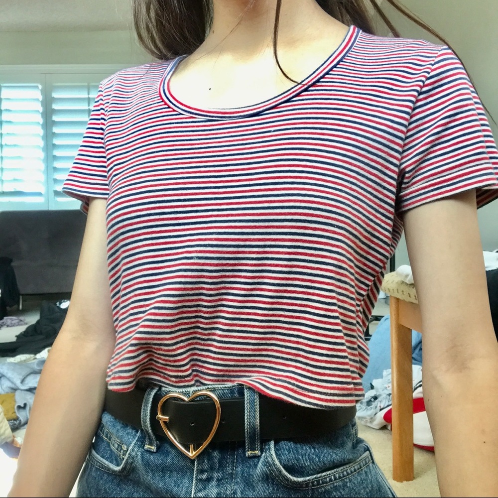American Apparel striped crop top